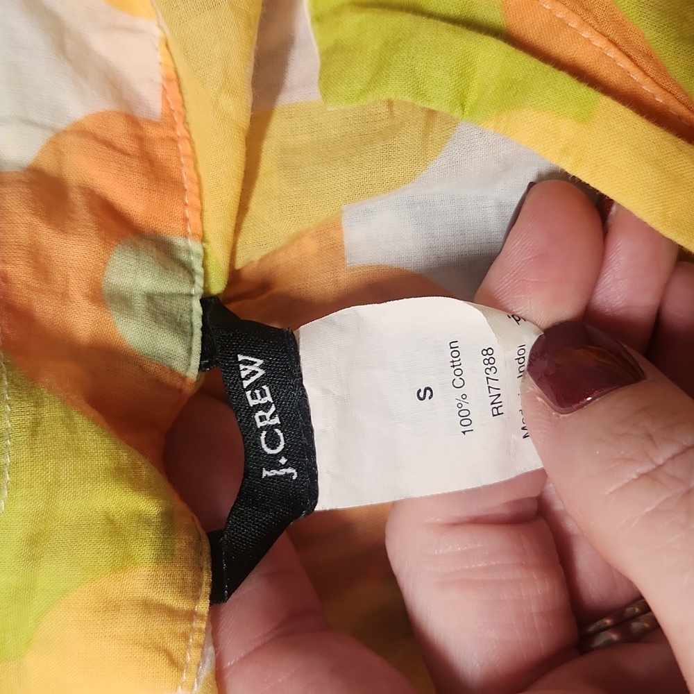 J. Crew Yellow and Orange Retro Top, Size Small - Picture 5 of 9